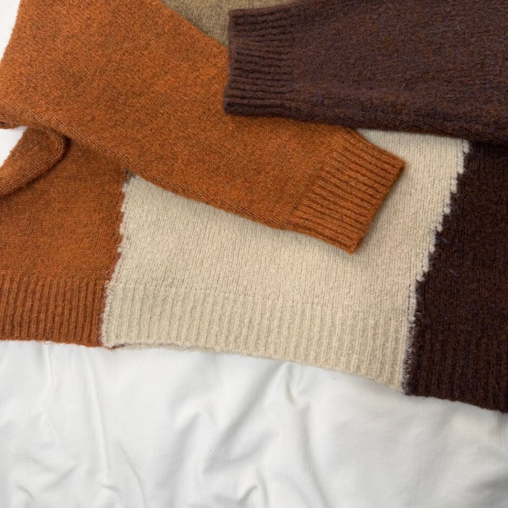 Earthbound Trading Co Oversized Colorblock Sweater XL | Boho Chunky Knit Boxy - Picture 11 of 11